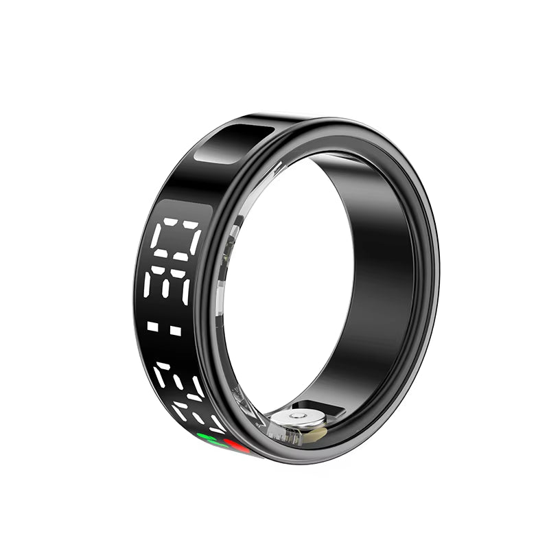 SR08 Smart Ring Men Women LED Display Screen Heart Rate Blood Oxygen Monitoring Multi Sports Modes 5ATM Waterproof 2025