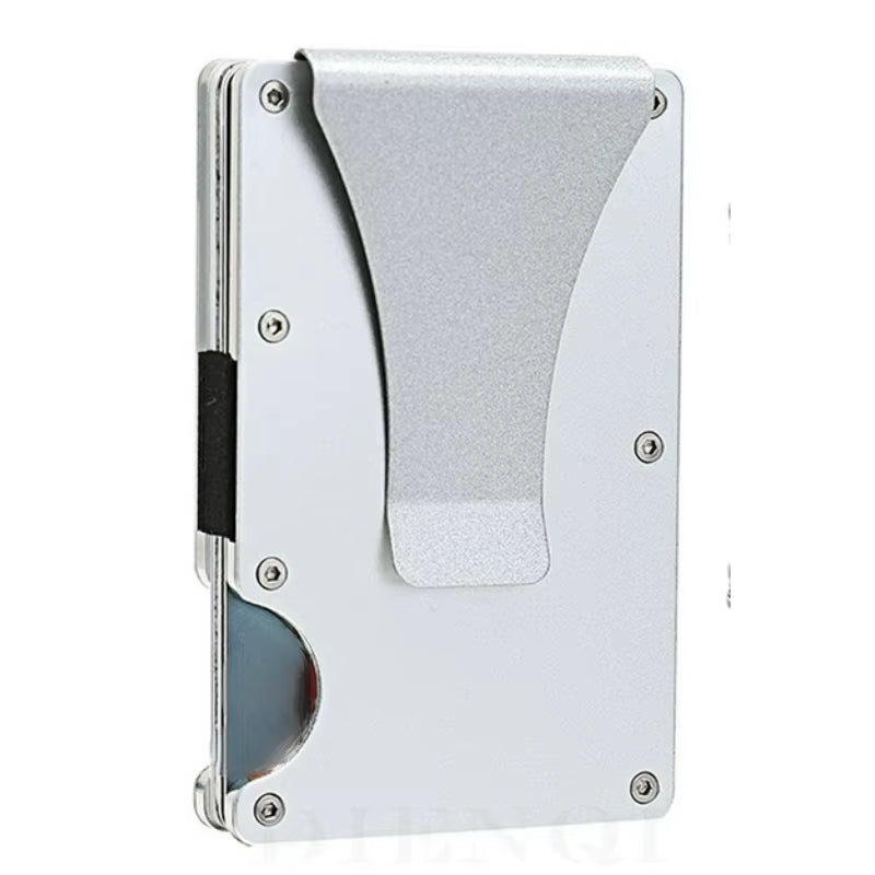Slim Wallet for Men - Front Pocket RFID Blocking Minimalist Wallet for Men - Metal Wallet with Money Clip for Men