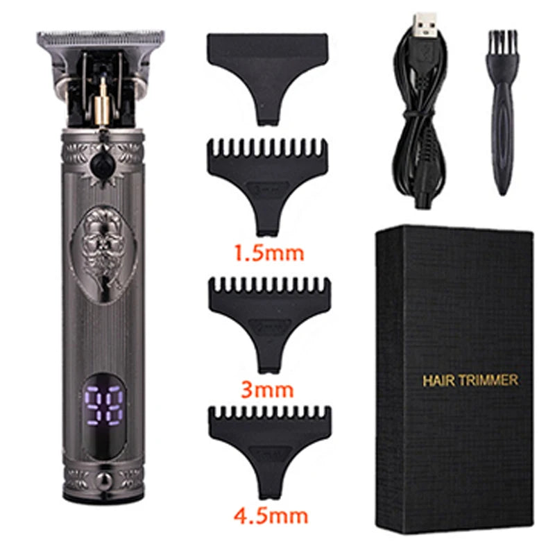 T9 Carving Hair Clipper Professional Hair Cutting Machine Barber Rechargeable Hair Trimmer Metal Haircut Machine Clipper for Men