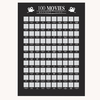 100 Movie Scratch off Poster Must to See Movies Top Films of All Time Bucket List for Couple Gift Unframed Decor Home Wallpaper