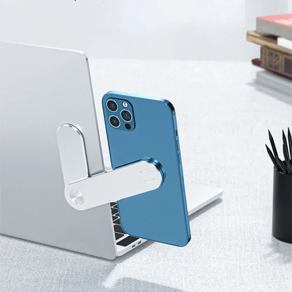 Magnetic Phone Holder Aluminium Alloy Dual-Screen Laptop Screen Expand Stand Folding Side Mount for Ipad Iphone Xiaomi Bracket
