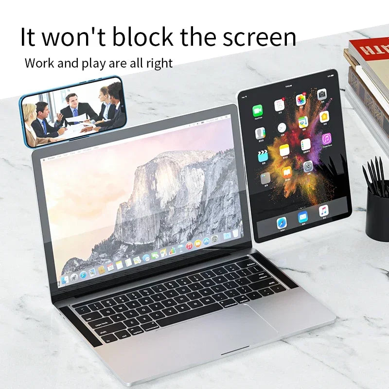 Magnetic Phone Holder Aluminium Alloy Dual-Screen Laptop Screen Expand Stand Folding Side Mount for Ipad Iphone Xiaomi Bracket
