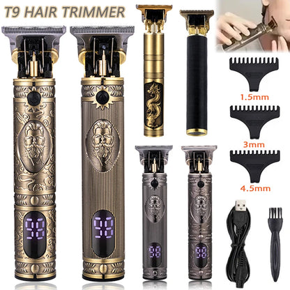 T9 Carving Hair Clipper Professional Hair Cutting Machine Barber Rechargeable Hair Trimmer Metal Haircut Machine Clipper for Men