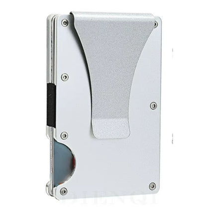 Slim Wallet for Men - Front Pocket RFID Blocking Minimalist Wallet for Men - Metal Wallet with Money Clip for Men