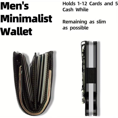 Slim Wallet for Men - Front Pocket RFID Blocking Minimalist Wallet for Men - Metal Wallet with Money Clip for Men