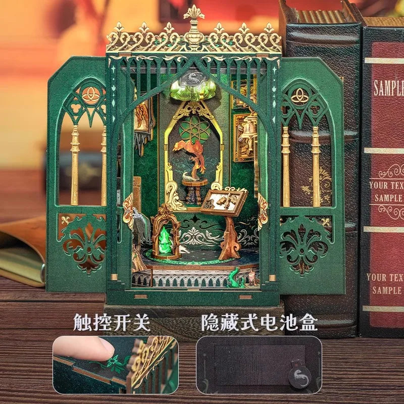 Flower Garden House Home Bookend Decor NEW Modern DIY Wooden Book Nook Shelf Insert Miniature Building Kits Adult Handmade Gifts
