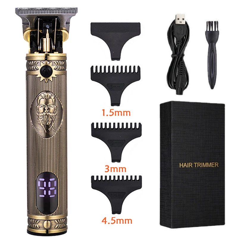 T9 Carving Hair Clipper Professional Hair Cutting Machine Barber Rechargeable Hair Trimmer Metal Haircut Machine Clipper for Men