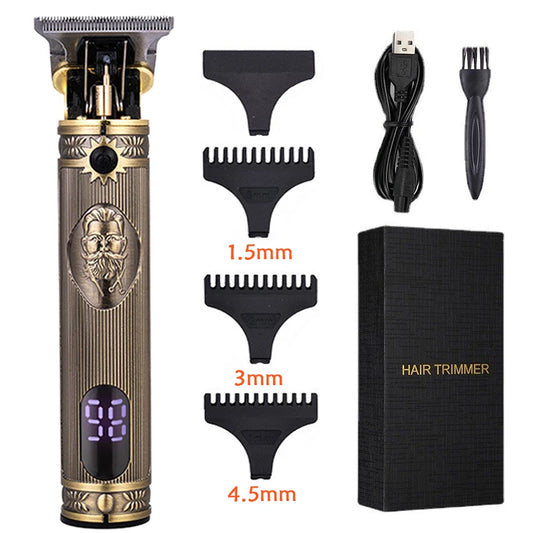 T9 Carving Hair Clipper Professional Hair Cutting Machine Barber Rechargeable Hair Trimmer Metal Haircut Machine Clipper for Men