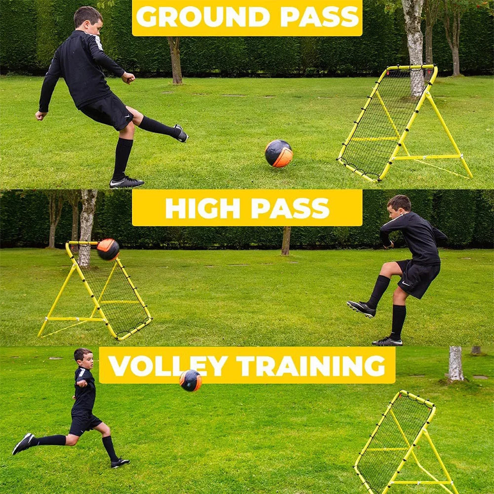2-1PC Portable Soccer Rebounder Soccer Training Equipment Adjustable Angle Soccer Rebounder Net and 20 Elastic Rope for Beginner