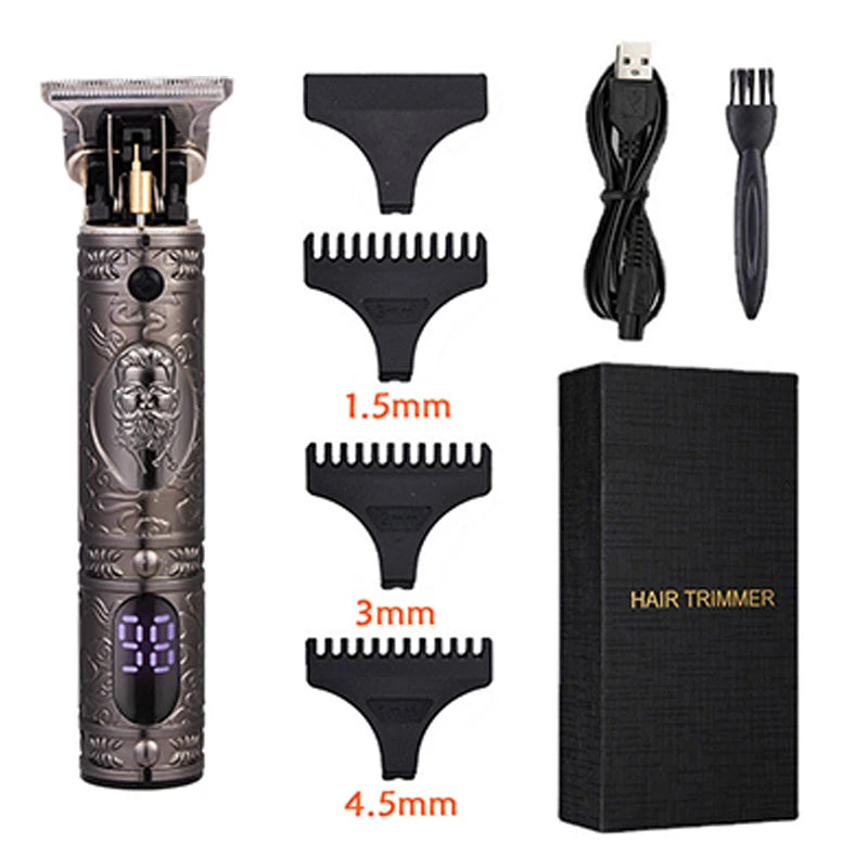 T9 Carving Hair Clipper Professional Hair Cutting Machine Barber Rechargeable Hair Trimmer Metal Haircut Machine Clipper for Men
