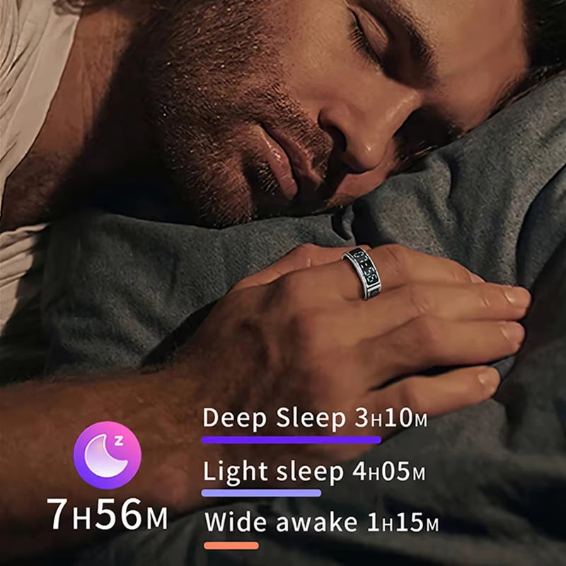 SR08 Smart Ring Men Women LED Display Screen Heart Rate Blood Oxygen Monitoring Multi Sports Modes 5ATM Waterproof 2025