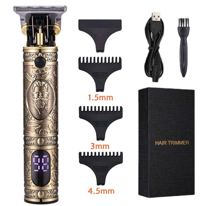 T9 Carving Hair Clipper Professional Hair Cutting Machine Barber Rechargeable Hair Trimmer Metal Haircut Machine Clipper for Men
