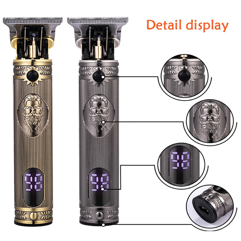 T9 Carving Hair Clipper Professional Hair Cutting Machine Barber Rechargeable Hair Trimmer Metal Haircut Machine Clipper for Men