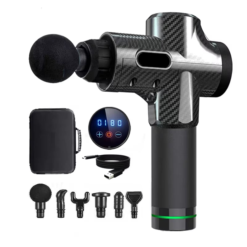Deep Muscle Massage Gun Electric Percussion Pistol Massager for Body Neck Back Leg Fitness Tool 30 Levels